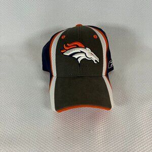 NFL Reebok Denver Broncos Orange Gray Navy White Logo Baseball Cap Hat New OSFA